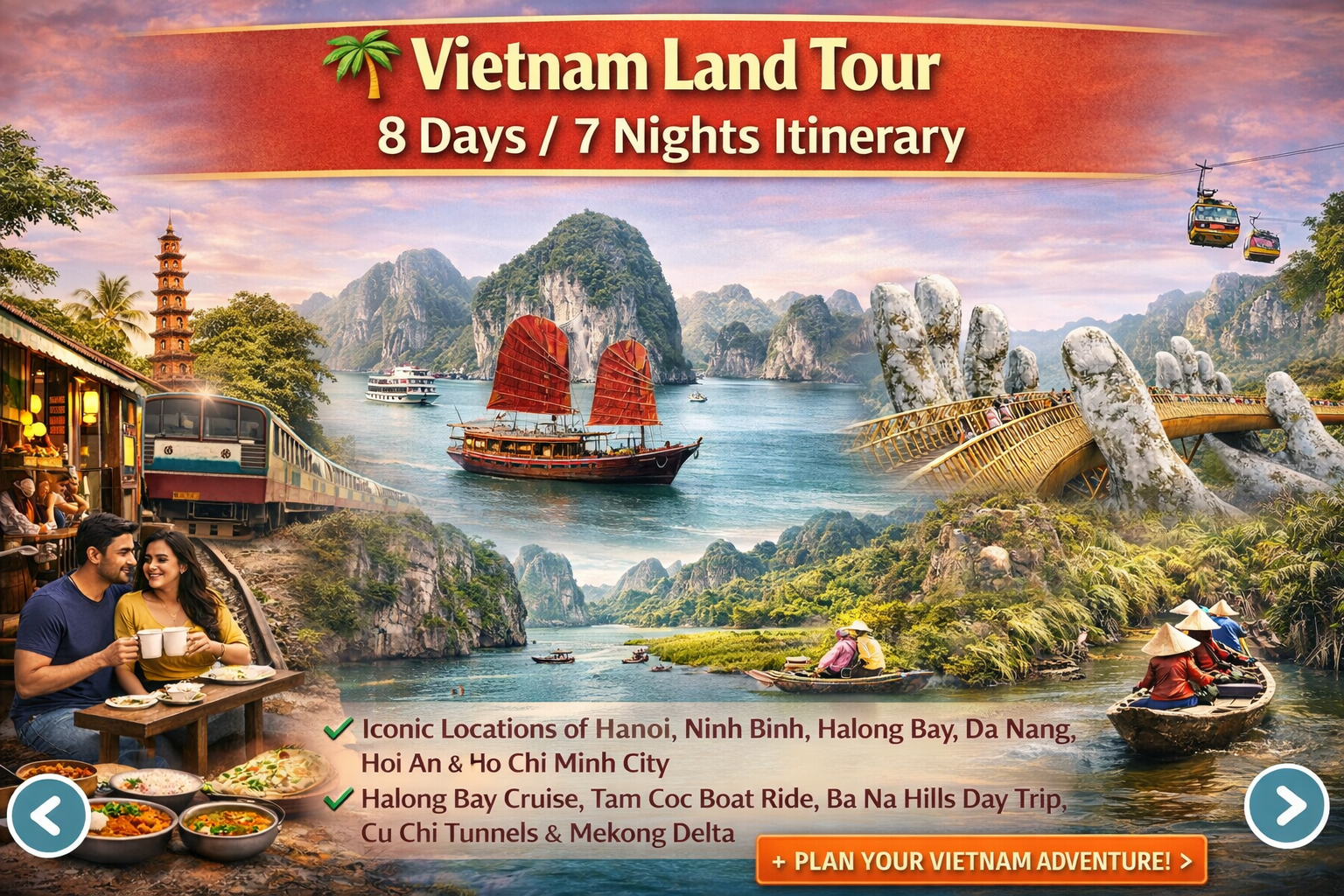 Tour Package | Yellow Umbrella Holidays - Vietnam Land Tour 8 Days | 7 ...